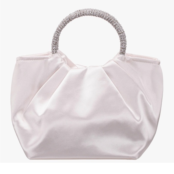 Nina Shoes Handbags - Nina Ivory Crystal Handle Satchel